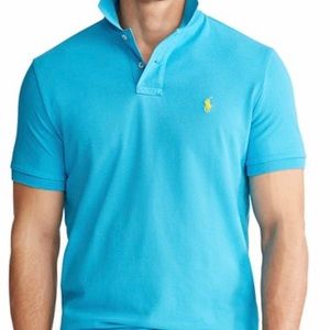 NWT 👕 RL “The Iconic Mesh Polo Shirt” Blue/Yellow